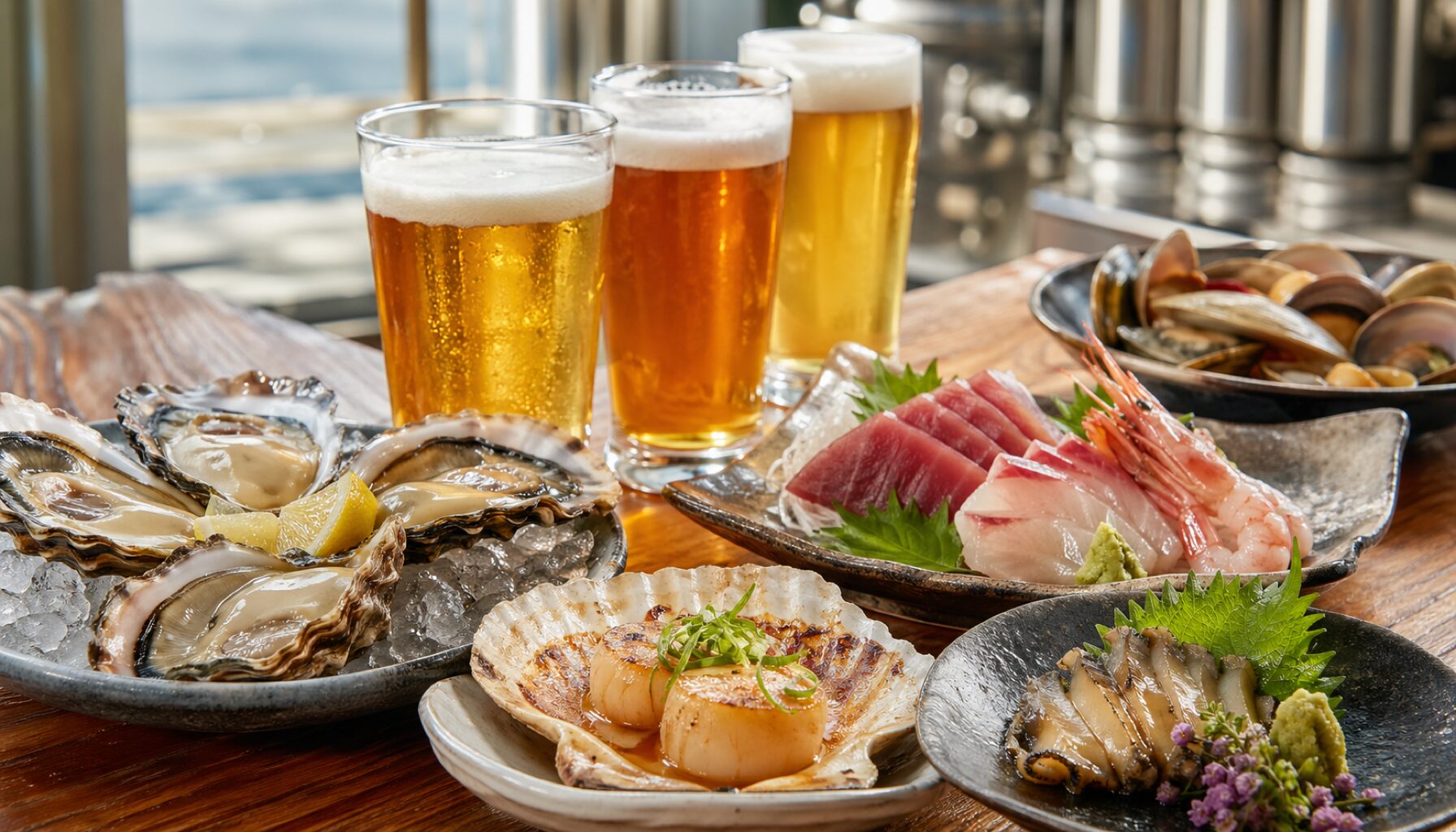 沿岸部エリアの醸造所！海の幸との相性抜群