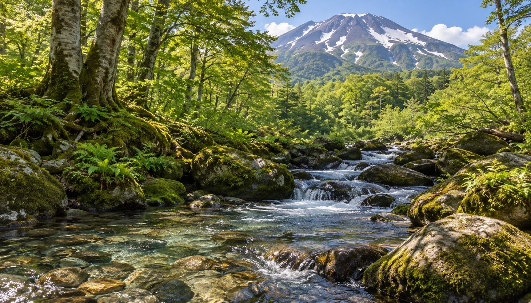 八幡平の湧水と森