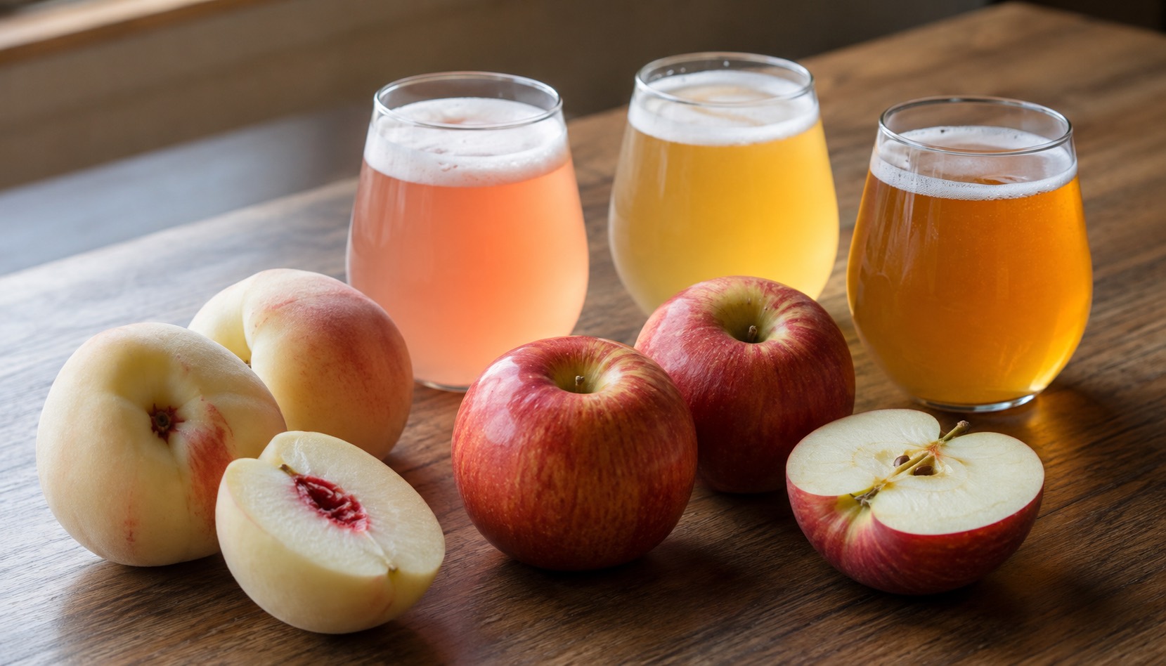 福島の果物で造るフルーツビール3種類