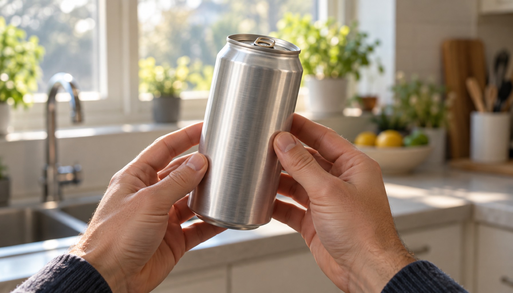 缶の中央に「生ビール」と書く
