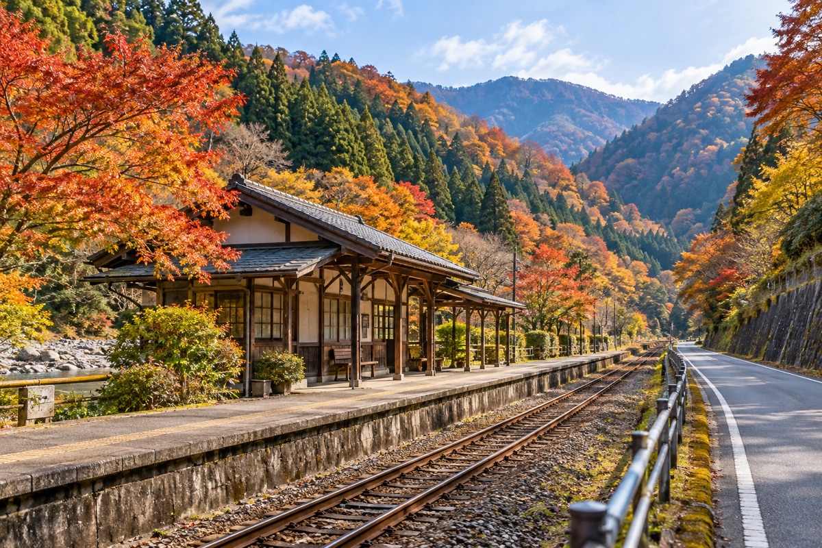 会場までは奥多摩駅からシャトルバスが出る